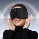 MUSICOZY Sleep Mask with Bluetooth Headphones, 3D Wireless Sleeping Eye Masks, Bluetooth Eye Masks 14-Hour Playtime, Ultra-Soft Breathable, Perfect for Side Sleepers, Women Men(Classic Black)