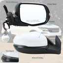 Lqito Right Passenger Side Mirror Compatible With 2016-2022 Honda Pilot With Manual Folding Power Glass Turn Signal Light Heated Mirror Memory White Replace#76200TG7A62, White (10Pins)