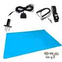 ESD Compliant Mat Workstation Kit - 16"x24"x.060", Wrist Strap Set, Ground Cord, Universal Snap Kit, Easy to Use Outlet Adapter,Computer/Cellphone Repair Kit, Soldering Mat - NASA Blue