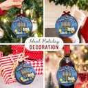 2 x Happy Hanukkah Ornaments for Christmas Tree 2025, Spiritual Christmas Ornaments - Jewish Chanukah Gifts for Women, Men, Family, Friends - Wooden Religious Hanukkah Christmas Decorations