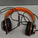 AILIHEN Kids Headphones, Headphones Wired with Microphone and Volume Control Folding Stereo Corded On-Ear 3.5mm Headset for Boys Girl Cellphones Tablets Chromebook Laptop Computer (Black/Orange)