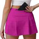 Husnainna High Waisted Pleated Tennis Skirt with Pockets Athletic Golf Skorts for Women Casual Workout Built-in Shorts.S
