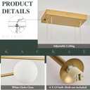 Mid Century Sputnik Chandelier 6-Light Gold Sputnik Chandeliers Milk Glass Sputnik Chandeliers Modern Pendant Light Fixture for Dining Room Kitchen Island Living Room, Long 6 Light