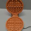 Gourmia Belgian Waffle Maker Compact Design with Upright Storage, Adjustable Browning, and Easy-Clean Nonstick Ceramic Plates, Stainless Steel