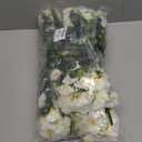 Lnoicy Artificial Flowers for Outdoor 12 Bundles Eucalyptus Fake Flowers for Planter,UV Resistant Fake Morning Glory for Home/Porch/Garden Decoration (White)