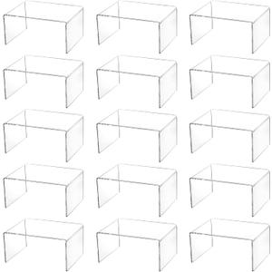 Hedume 16 Pack Clear Acrylic Display Risers, 4.4" x 3.2" x 2.2" Display Stand for Figures, Buffets, Dessert, Cupcakes, Candy, Jewelry and Collectibles