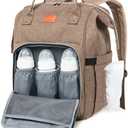 KeaBabies Baby Diaper Bag Backpack - Large Baby Bag for Boys, Girls, Waterproof Multi Function Travel Diaper Backpack with Changing Pad, Durable Travel Essentials for Moms and Dads (Coffee Brown)