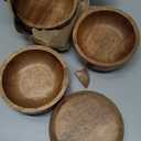 Soup Bowl Acacia Wood Set Of 4 For Soups and Pastas, Oven, Wood Bowl Hand- Carved (4" X 4" X 1.5")