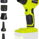 2025 Brushless Leaf Blower Cordless for Ryobi 18V Battery, Lightweight Electric Handheld Mini Blowers with 5 Attachments, Stepless Speed for for Small Areas Precision Cleaning (No Battery)