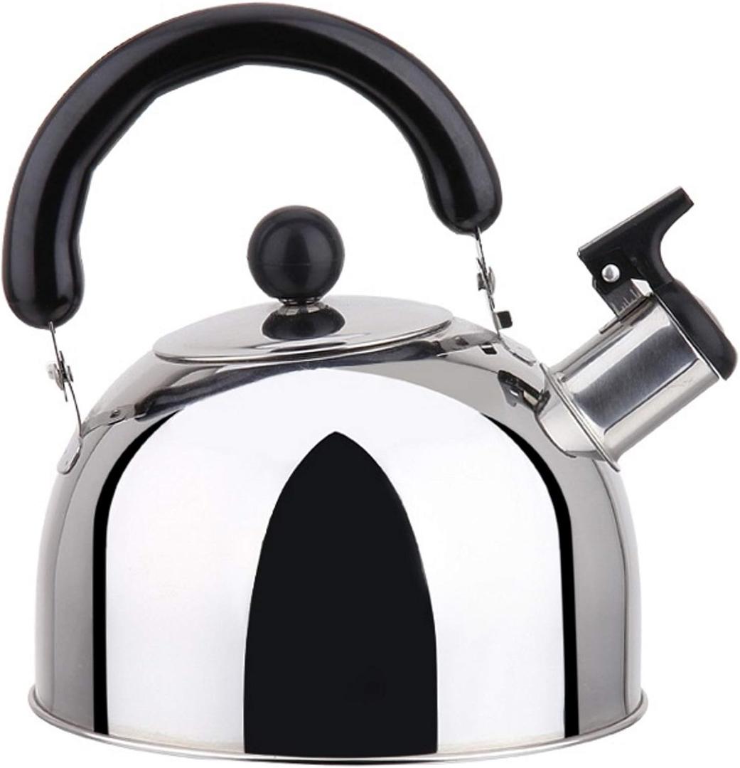 Stainless Steel Stovetop Whistling Tea Kettle Classic Teapot with Ergonomic Handle, Works on Induction Cooktops 3 Liters 2405