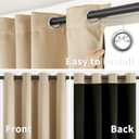 BGment Thermal Insulated 100% Blackout Curtains for Bedroom with Black Liner, Double Layer Full Room Darkening Noise Reducing Grommet Curtain (60 x 84 Inch, Beige, 2 Panels)
