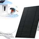 Solar Panel Charger for Bird Feeder Camera, Type-C Plug, 9.8ft Long Cable, Waterproof