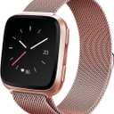 Stainless Mesh Band For Use With Fitbit Versa Color Rose Gold