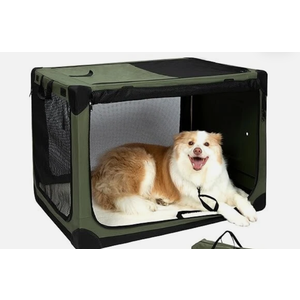 Pettycare Portable Travel Dog Crate 4-Door Soft Sided 36 Inch Collapsible Dog Crate with Curtains Durable Mesh Foldable Pet Kennel Soft Crates for Large Dogs Indoor & Outdoor Olive Green, Size:Â 36.0"L x 25.0"W x 25.0"H Pettycare Portable Travel Dog Crate 4-Door Soft Sided 36 Inch Collapsible Dog Crate with Curtains Durable Mesh Foldable Pet Kennel Soft Crates for Large Dogs Indoor & Outdoor Olive Green, Size:Â 36.0"L x 25.0"W x 25.0"H