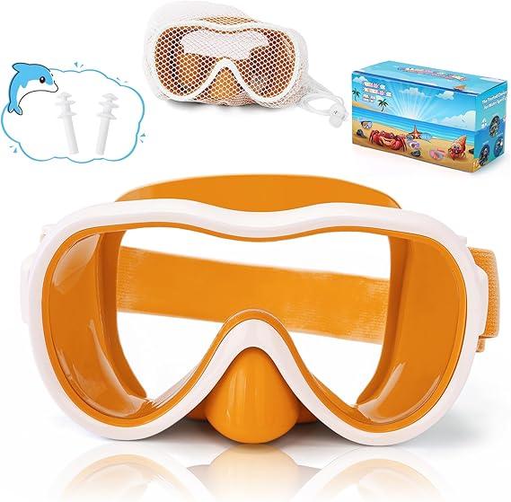 iGym Kids Swim Goggles, Snorkel Mask Diving Mask Swimming Goggles with Nose Cover and Elastic Straps Cover & Mesh Bag