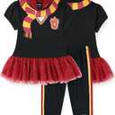 Harry Potter Girls Cosplay Hooded Shirt and Legging Pants Set for Big Kids, Size: 4