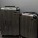 Rockland London Hardside Spinner Wheel Luggage, Silver, 2-Piece Set (20/24/28)