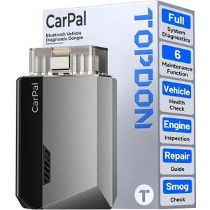 TOPDON Carpal OBD2 Scanner Bluetooth - Scanner for Car, AI-Assisted All System Diagnostic Tool for iOS & Android, Vehicle Health Check, 6 Maintenance Services, Smog Check, Repair Guide