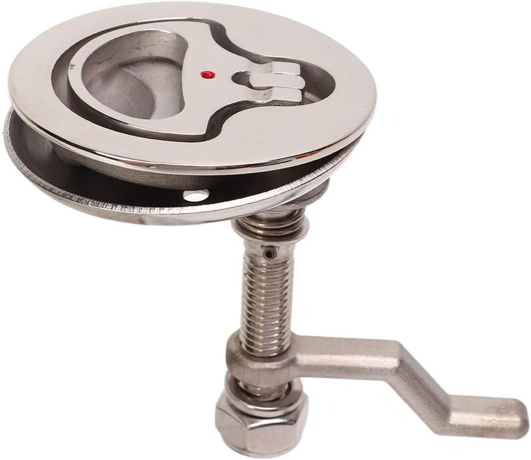 Boat Cam Latch, Boat Hatch Latches, Marine Hatch Latch, 316 Stainless Steel Marine Flush Lift Pull, Polished Adjustable Hatch Pull With Back Plate for Marine Ship