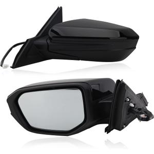 Driver Side Mirror Compatible With 2016 2017 2018 2019 2020 2021 Honda Civic LX SE Sport,Mirror with Power Glass,Non-Heated,Manual Folding (Left-3pins, Black)