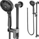 Moen Matte Black 5-Function Massaging Handshower with Toggle Pause, Includes 30-Inch Slide Bar and 69-Inch Hose, 3670EPBL