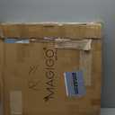 24 Inches Extra Large Round Teak Wood Ottoman Tray with Handles, Serve Tea, Coffee Classic 2 Feet Wooden Decorative Serving Tray