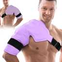 Comfytemp Shoulder Ice Pack Wrap Rotator Cuff Therapy, Gel Ice Packs for Injuries Reusable, Hot Cold Compress Shoulder Brace for Pain Relief, Recovery Items (Large/X-Large), Purple