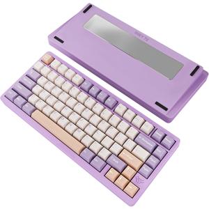 MK INKY75 Mechanical Keyboard with Full Aluminum Wireless Mechanical Gaming Keyboard, 75% Layout Mechanical KeyBoard BT/2.4G/USB-C,Hot Swappable, Creamy Sounding, RGB/PP/4000mAh(Dream Lavender)