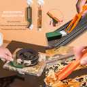 2 x Kitchen Scrub Brush Set with Ergonomic Handle, Deep Cleaning Brushes, Include Dish, Grout, Groove Gap, Bottle, Bathroom Brush Heads (Green)