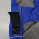 ROZKITCH Dog Snowsuit Raincoat Jacket, Waterproof Rain Jacket with Fleece Liner and Leash Hole Reflective Strip for Medium Large Dog, Adjustable Poncho Vest for Outdoor Hiking Travel Blue XL (XL(Chest: 24.4"-30"; Back:20"))