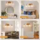 LmnLvn Gold Bathroom Vanity Light Fixture, 3 Lights Bathroom Lighting Matte Antique Brass Finish with Crystal Glass Shade, Gold Vintage Vanity Light for Bathrooms
