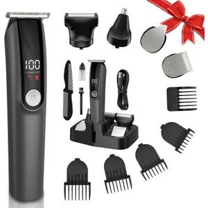 Beard Trimmer for Men 5 in 1 Electric Razor for Nose, Body, Face and Mustache Grooming Kit Cordless Hair Clipper Trimmer with Smart Charge Technology