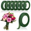 COIDEA 8 Rolls Floral Tape, 1/2" Wide Flower Tape, Dark Green Floral Tape for Fresh Flowers, Adhesive Florist Tape for Floral Crafts, Bouquet Floral Arranging Stem Wrapping, Wedding Bouquet, 30Yard