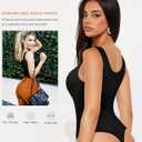Shapewear Bodysuits for Women : Thong Shapewear Tummy Control Body Shaper Square Neck Body Suits Tank Top (X-Small-Small, Black)