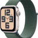 Apple Watch SE (2nd Gen) [GPS 40mm] Smartwatch with Starlight Aluminum Case with Lake Green Sport Loop One Size. Fitness and Sleep Trackers, Crash Detection, Heart Rate Monitor, Carbon Neutral (40mm Case + Small/Medium band)