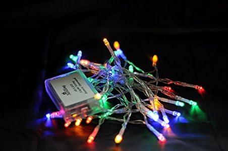 Karlling Battery Operated Christmas Lights, 13 ft Short Clear Wire String Led Twinkle Fairy Light for Small Mini Xmas Tree and Wedding Party Indoor/ Outdoor Decoration(Multicolor)