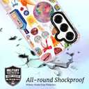 for Samsung Galaxy S23 Ultra Case, Retro Party Collage Pattern with Disco & Gin, Military-Grade Drop Protection, Pop Art Disco Soft Slim TPU Protective & Camera Protection for Girls (LightBalls)