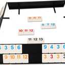 NOLIE 106 Tiles Rummy Cube Game Set with Aluminum Case and 4 Anti-Skid Durable Trays for 2-4 Players