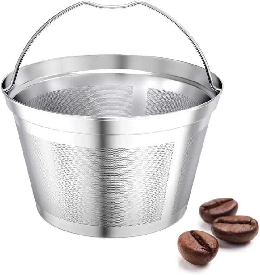 Coffee Filter Reusable 8 10 12 Cup Basket Replacement Filter-Stainless Steel Permanent Coffee Filter Suitable for Bunn Coffee Brewer