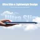 Wenlaty for iPad Pro 11 Inch Case (M5/M4) 2025/2024 6th/5th Generation, Super Slim & Lightweight Trifold Stand Protective Case with Clear Matte Hard PC Back and TPU Cover, Auto Sleep/Wake, Sea Blue