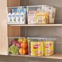4Extra Large Lidded Plastic container , Clear Stackable Storage Boxes for Cabinets, Organization and Storage for Shelves Office Bathroom (4Extra Large)