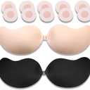 2 PCS Strapless Adhesive Bra Invisible Push Up Sticky Bra Self Adhesive Bra for Women (Nude)
