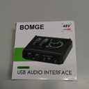 BOMGE mini 2 Channel USB Audio Interface for Recording, Streaming and Podcasting, with XLR/48V Phantom Power, Studio Quality Audio Interface for Guitarist, Vocalist, Podcaster or Producer