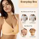Padded Wireless Bras for Women - Wireless Bra Bralettes for Women with Support Padded Bralette (Beige, XXL)