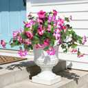 Artificial Fake Flowers for Outdoors Petunias, 2 Bundles UV Resistant Silk Faux Outdoor Plants for Hanging Planters, Spring Flower Decoration for Front Porch Patio Garden Yard Garden Decor