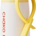 CHAKO LAB Insulated Stainless Steel Water Bottle with Two Strap | BPA-Free Leak Proof | 17oz Bottle with Spout Lid & Straw | Milk Pudding
