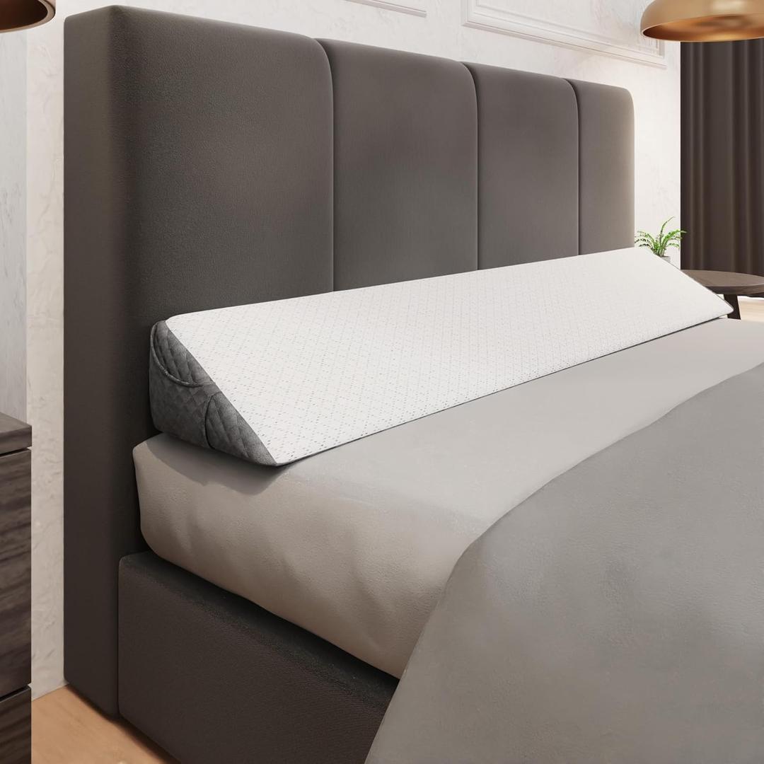 Klbs Wedge Pillow Headboard Pillow, Flippable 2 Sided, Instantly Change Your Decor, Mattress Gap Filler Twin Size