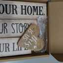 Conelist 4 Pcs Farmhouse Wooden Heart Tabletop Decor Farmhouse Tiered Tray Decor This is Us Centerpiece Decorative Rustic Our Home Block Sign Gift for Home Table Kitchen Shelf Decoration
