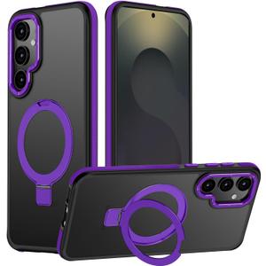 for Samsung Galaxy S25 Plus Case, Magnetic Adjustable Ring Stand [Fit for Magsafe], [Military-Grade Shockproof Protection] Phone Case with Kickstand & Ring Holder (Purple)