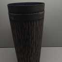 Worth Garden 22.5" H. Plastic Planters - Set of 2 Vintage Brown Tall Conical Plant Pots for Indoor Outdoor Use - Decorative Lightweight Flower Pots for Front Porch, Patio, Deck - 12.5" Dia x 22.5" H
